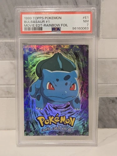 1999 Topps Pokemon Movie Edition Rainbow Foil Bulbasaur PSA 7 #1