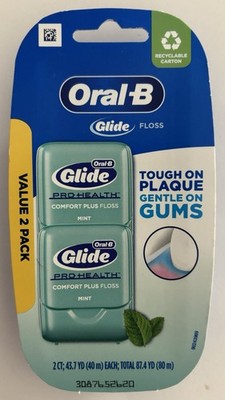 2 Oral-B Glide Pro-Health Comfort Plus Floss Mint Original OLD Version FREE SHIP