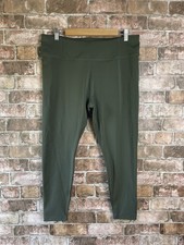 Lovall 24/7 Revitalise High Waisted Leggings Deep Olive Dark Green Size 0XL 18