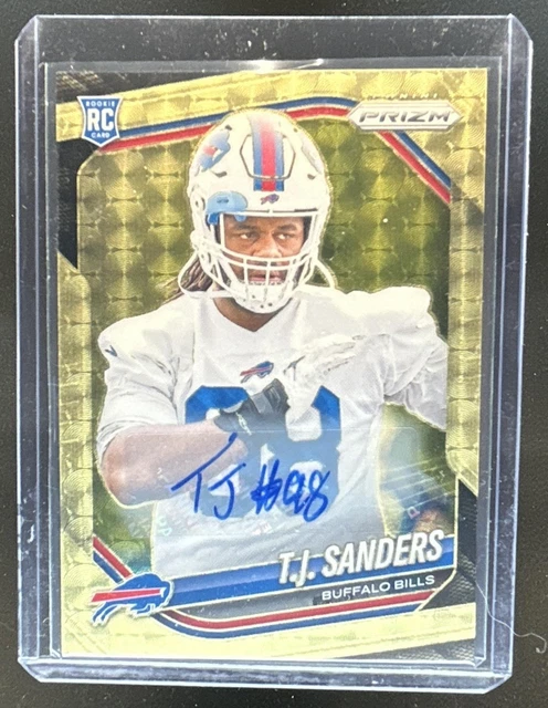 2025 Prizm T.J. Sanders Auto RC Gold Vinyl #/5 Bills Rookie