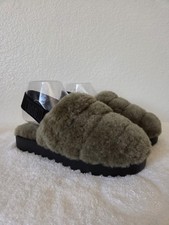 UGG Super Fluff Slippers Women's Size 6 Gray Slingback