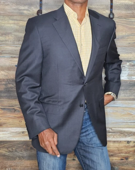 Chaqueta Blazer LkNw Canali 1934 Hecha en Italia Lana Doble Ventilación Cosida Solapa 44R Foto 3 de 4