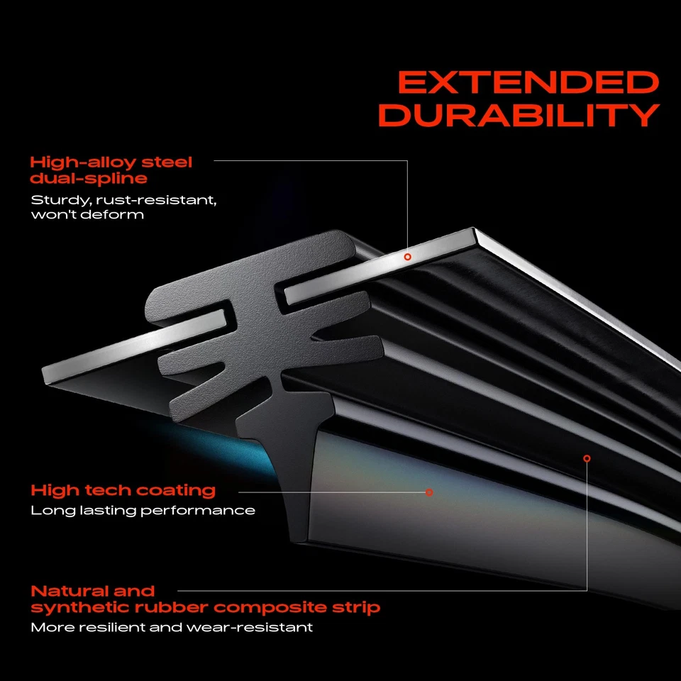 2 piezas limpiaparabrisas delantero de 20" y 20" para Ford Explorer Expedition E-150 Foto 4 de 4