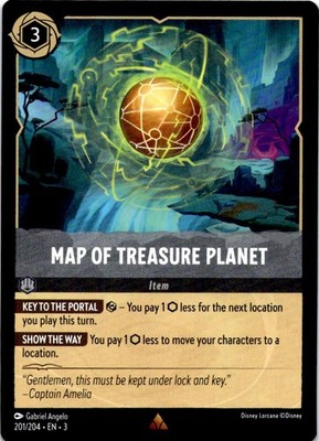 Map of Treasure Planet NM Rare Into the Inklands Lorcana