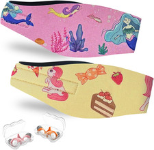 Tappi Orecchie Piscina Con Fascia Nuoto per Bambini 4-16 Anni, 2 Paia Fascia Ore