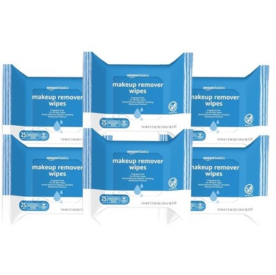 Amazon Basics Makeup Remover Wipes, Formulated without Fragrance and Alcohol-Fre