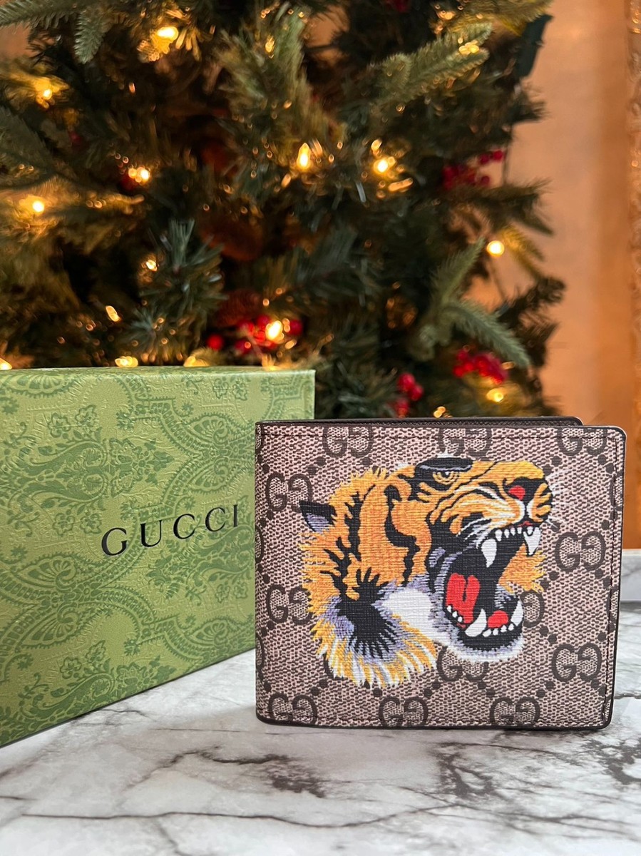 Men Wallet Tiger Print Gucci Wallet Gucci Bifold Wallet Tiger Gg