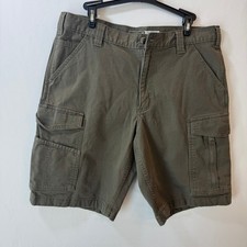 Carhartt Mens Rugged Flex Relaxed Fit Canvas Cargo Work Shorts Brown BS3542-M 36