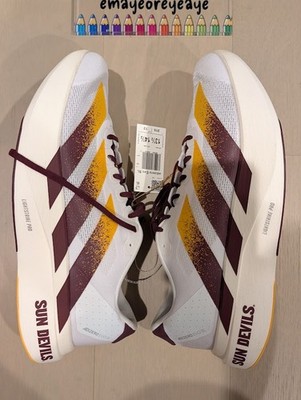 adidas Adizero Evo SL Arizona St Sun Devils State White/Maroon Running 13.5