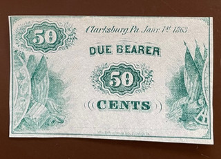 Uidentified Issuer Clarksburg PA 50c Scrip Hoober H67 4 Rarity R4