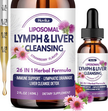 Liposomal Lymphatic Drainage Drops Liver Detox Cleanse Formula, 2 oz