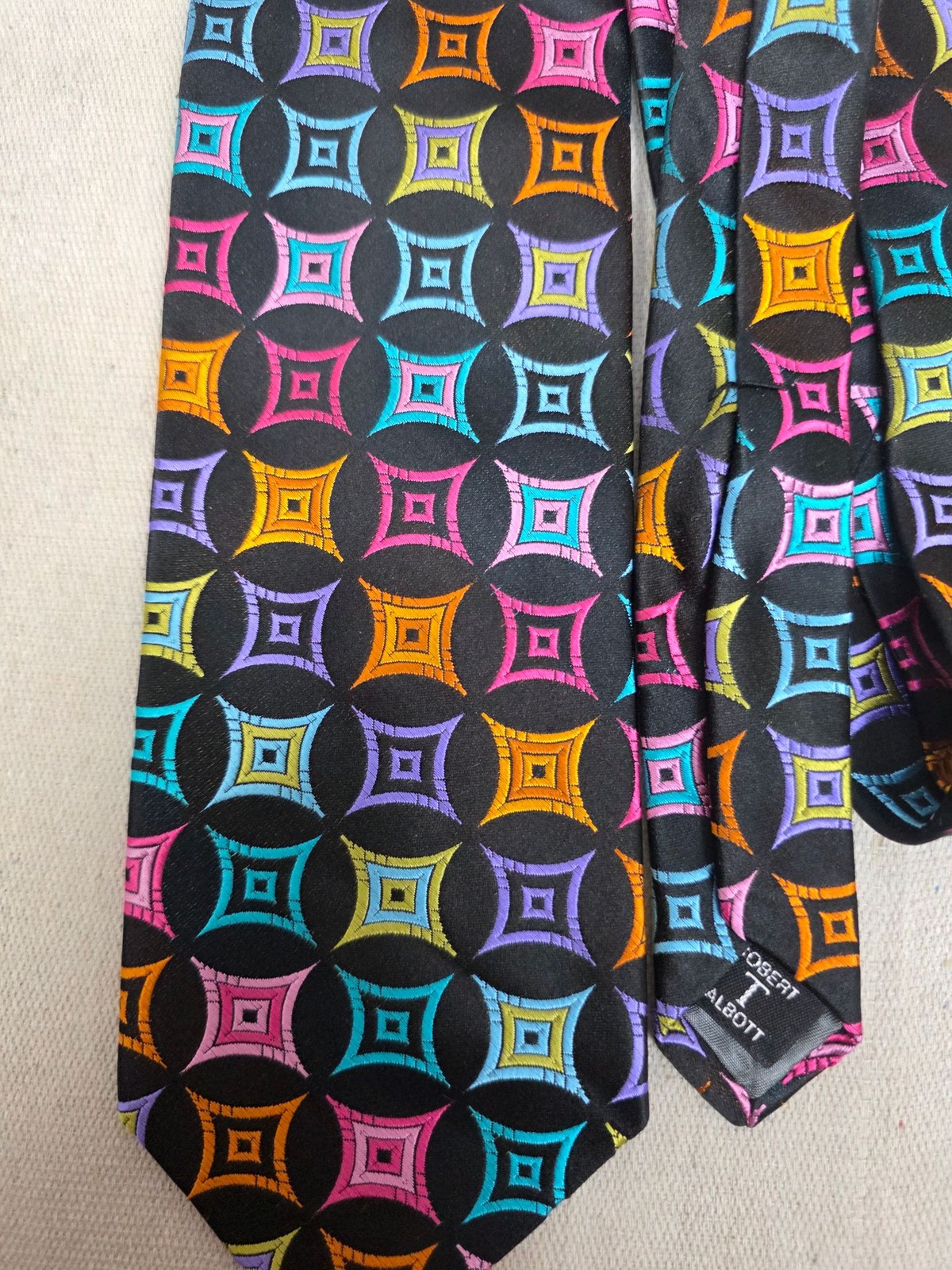 Robert Talbott Tie Mens Patterned Geometric Multi… - image 3