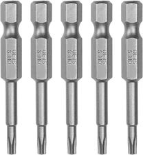 Utoolmart 1/4 Inch Hex Shank Screwdriver Bits, Star 5 Point Hollow Head, TS10