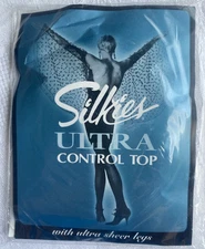 Silkies Ultra Control Top Pantyhose Sheer Legs USA Beige Size Small 030102