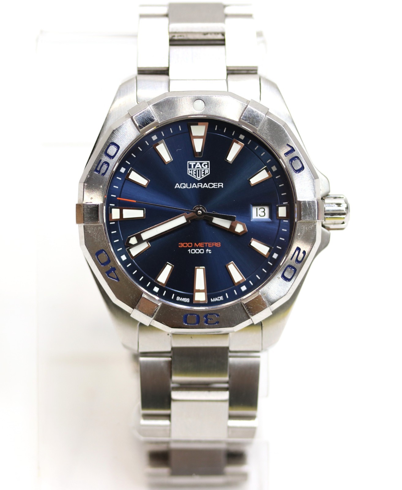 Tag Heuer Aquaracer 300 41mm Stainless Steel Blue Dial Wristwatch