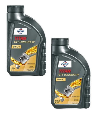 Motoröl Fuchs Titan GT1 Longlife IV 0W-20 2Liter ACEA C5 VW 508 00/509 00