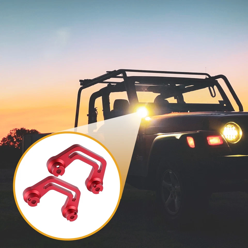 Auto Anteriore Luce Montaggio Supporto - per Jeep Metallo Rosso - 1 Coppia Foto 3 de 4