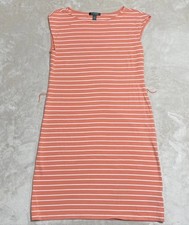 Lauren Ralph Lauren Dress Women's Large Orange Stripe Stretch Knit