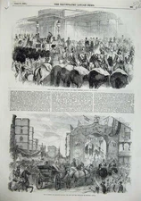 Antique Print *0178 1855 Windsor Emperor Arch Castle Arms Railway Station 18th