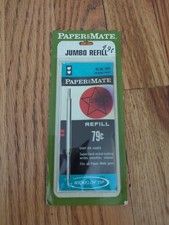 Vintage Papermate Jumbo Refill Blue Ink Medium Point Made In USA Nickeloy Tip