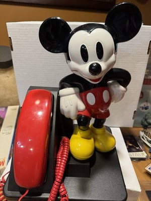 Mickey Mouse Design Line Telephone 1990 AT&T Phone w/ Lighted Dial Great Shape!