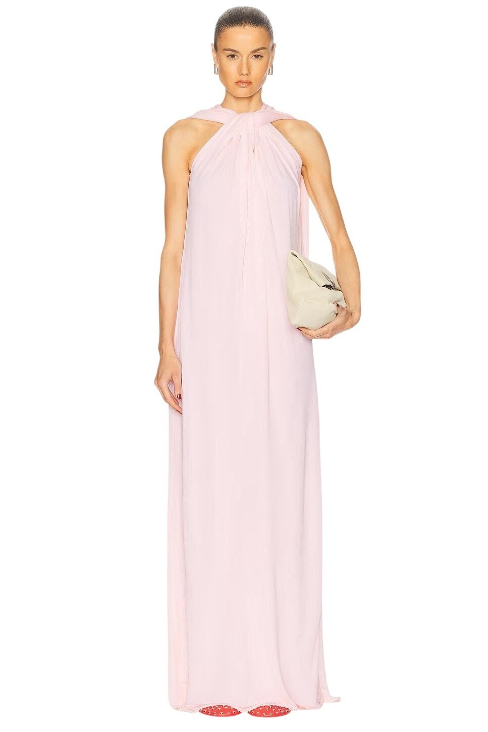 Jil Sander Sleeveless Maxi Dress in Confetti Pink 38 New Womens Formal Gown