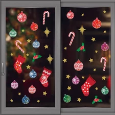 Christmas Snowflake Window Clings - Large Holiday Decorations for Glass Windo...