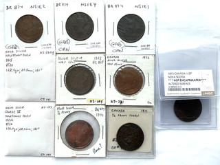 Canada 10 Various Nova Scotia Penny Tokens No Reserve B
