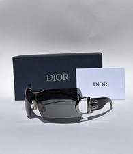 Vintage Christian Dior Airspeed 1 Sunglasses Y2K Black Silver Shield Mask Italy