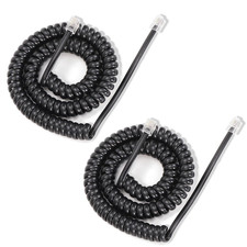 25FT Uncoiled RJ9 Handset Cord, 3.1FT Coiled Long Phone Cable for Landline Te