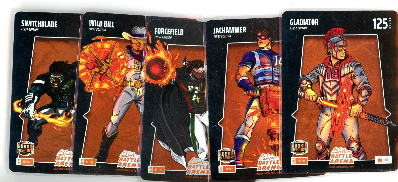 Bo Jackson Battle Arena Fire Foil 5 Card Lot (KD)