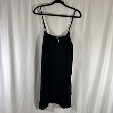 Free People Mini Dress Women's Medium Black Semi Sheer Pullover Lightweight