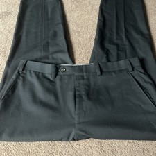 Men’s CHAPS dress Pants 36x30 Black Flat Front Straight Leg Bottom Pockets. 