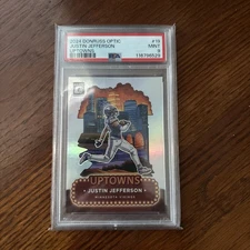 2024 DONRUSS OPTIC- UPTOWNS- JUSTIN JEFFERSON- #19- PSA 9 MINT