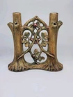 Antique/ Vintage Weller Pottery Woodcraft Apple Tree Double Bud Vase 1920-1929