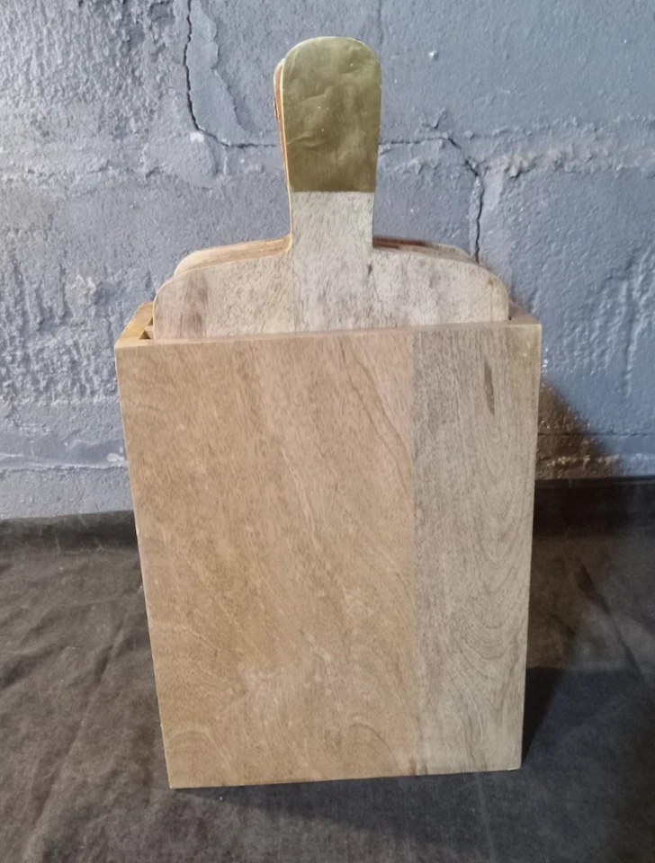 3件套Thirststone切割奶酪板芒果木带托架 — 第 2/4 张图片