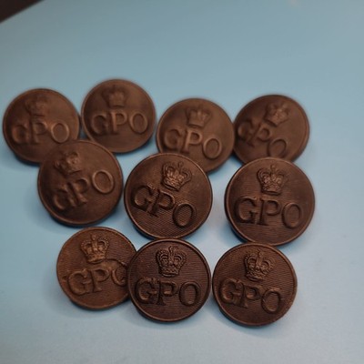 GPO General Post Office Schwarz Bakelit Knopf Konvolut Vintage 