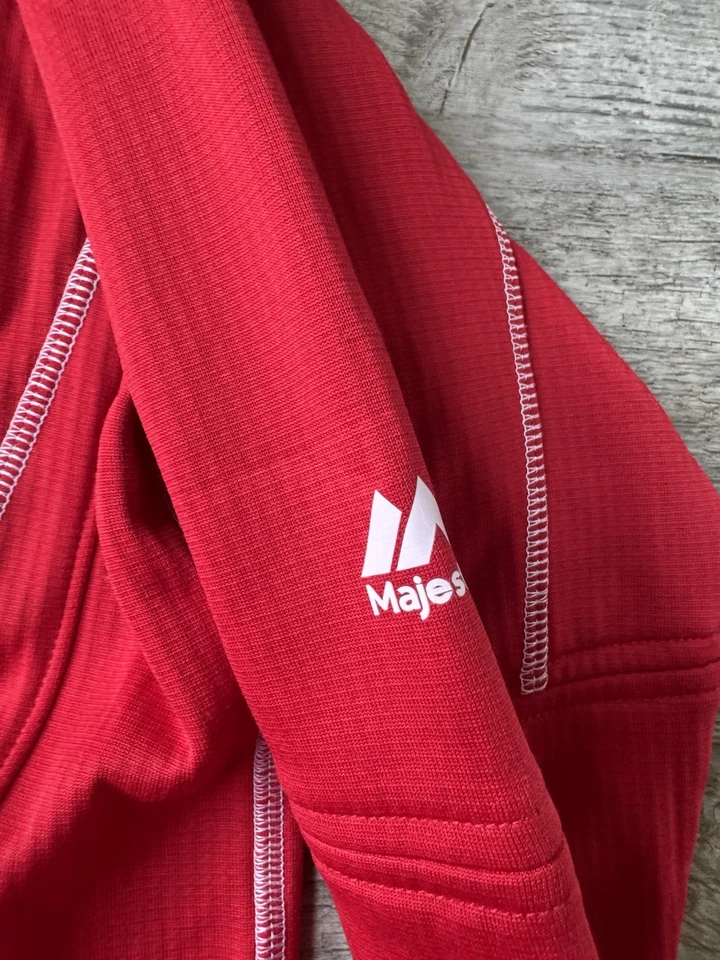 NWOT Majestic Youth RED On-Field Fleece Practice Pullover Size Youth large - Image 3 of 4