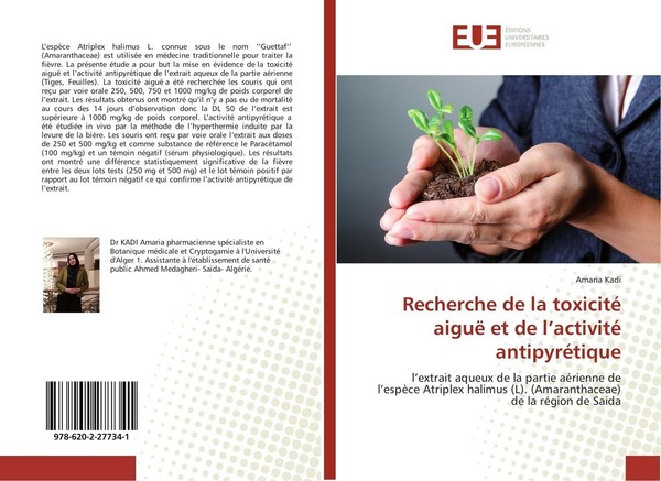 Recherche De La Toxicité Aiguë Et De L'activité AntipyréTique Amaria Kadi-image