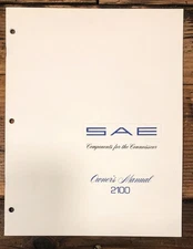 SAE Model 2100 Preamp / Preamplifier Owners / User Manual *Original*