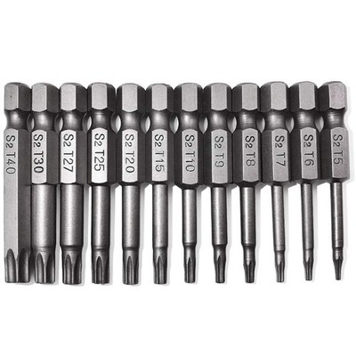 Juego De Puntas De Destornillador Torx De Estrella De Seguridad De 6 Puntos 12pc