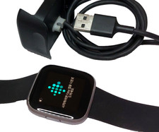 Fitbit Versa 2   Health  Fitness Smart Watch Gray / Black FB507   Tested