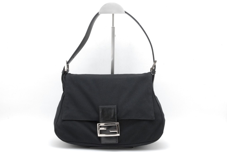 FENDI Mamma Baguette Shoulder Bag Black