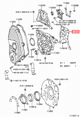 Genuine Hilux LN171 LN170 LN167 LN166 3L 5L 2L Timing Gear Cover Case Gasket - Picture 8 of 20