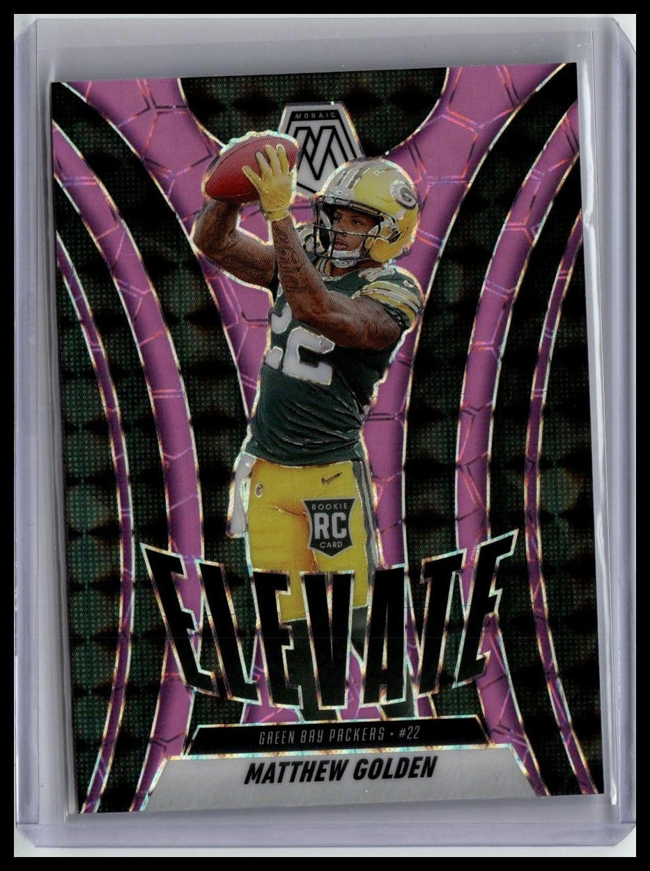 2025 Panini Mosaic #3 Matthew Golden Elevate Mosaic Pink Fluorescent