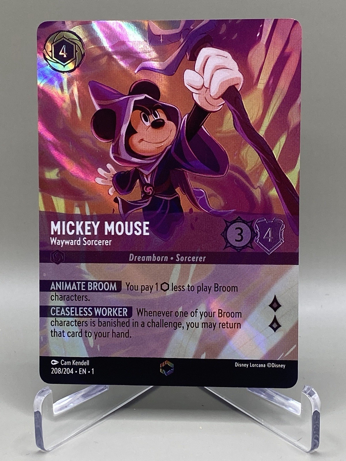 Lorcana Mickey Mouse Wayward Sorcerer 208/204 | ENCHANTED | The First Chapter