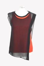 All Saints Damen Oberteil Gr. 32 Rot Bluse Blouse Top Ärmellos Elegant Alltag