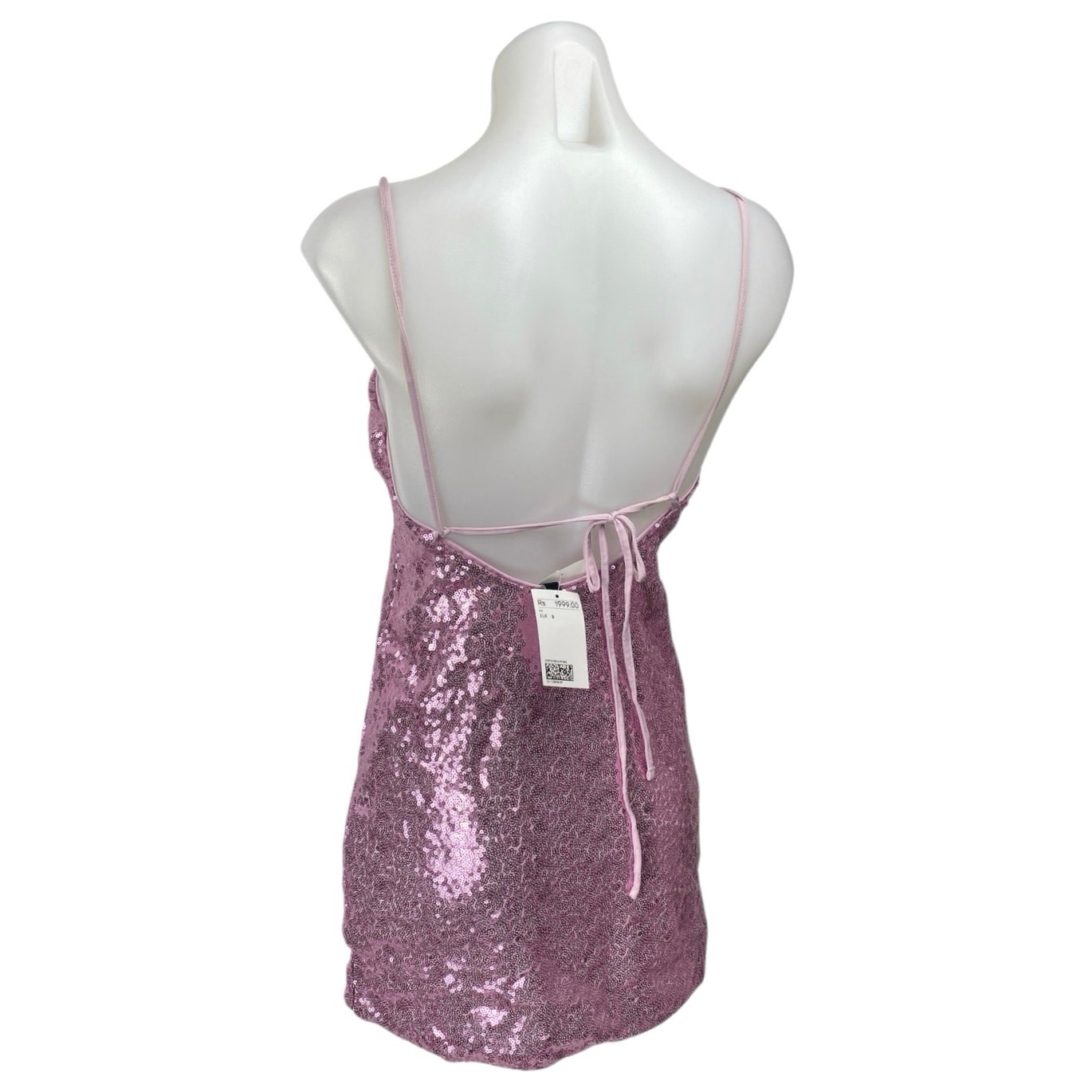 NEW H&M Divided Pink Sequin Sleeveless Cami Camisole Mini Bodycon Tank Dress S thumbnail 2