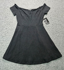 Express black short sleeve off the shoulder skater dress women size Medium NWT