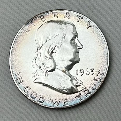 1962 FRANKLIN HALF DOLLAR TONING PROOF